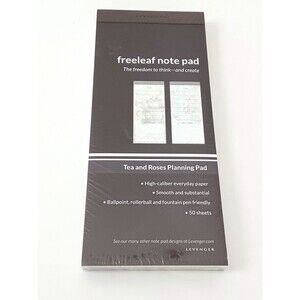Levenger Freeleaf Notepad Tea & Roses Planning Pad 2 Pack 50 Sheets Each